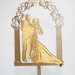 Topper Cake Couple de Mariés sous Arche Florale – Magnifique Décoration Wedding Cake Mariage