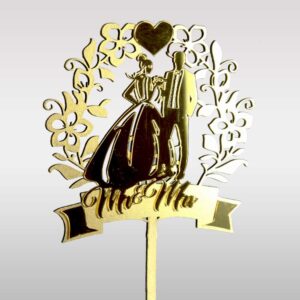 Topper cake Mariee sous feuillage