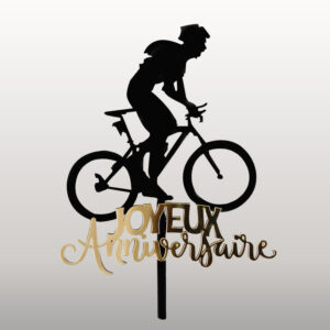 Topper Cake VTT — Décoration Gâteau Anniversaire Cycliste Vélo Tout Terrain