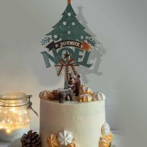 Topper Cake Joyeux Noël – Magique Décoration Gâteau vœux pour la fin de l&rsquo;année