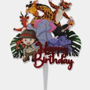 Topper Cake Petit Ranger Jungle — Garçon et Fille Décoration Gâteau Anniversaire Safari