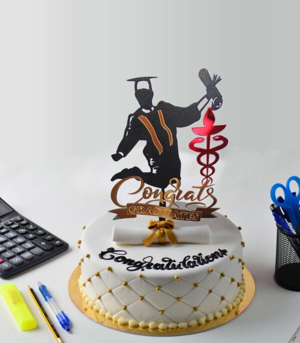 Topper Cake Félicitations diplômé en médecine