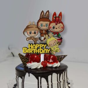 Topper cake LABUBU &laquo;&nbsp;Happy Birthday&nbsp;&raquo;