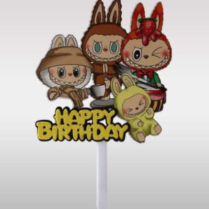 Topper cake LABUBU &laquo;&nbsp;Happy Birthday&nbsp;&raquo;