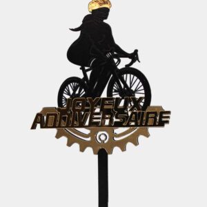 Topper cake cycliste – Homme et Femme – Femme, Or