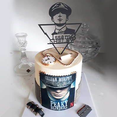 topper cake Peaky Blinders personnalisé bois noir 2N Gift Concept