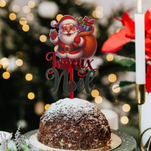 Topper Cake Père Noël Magique —  Sac de Cadeaux