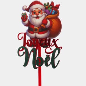 Topper Cake Père Noël Magique —  Sac de Cadeaux